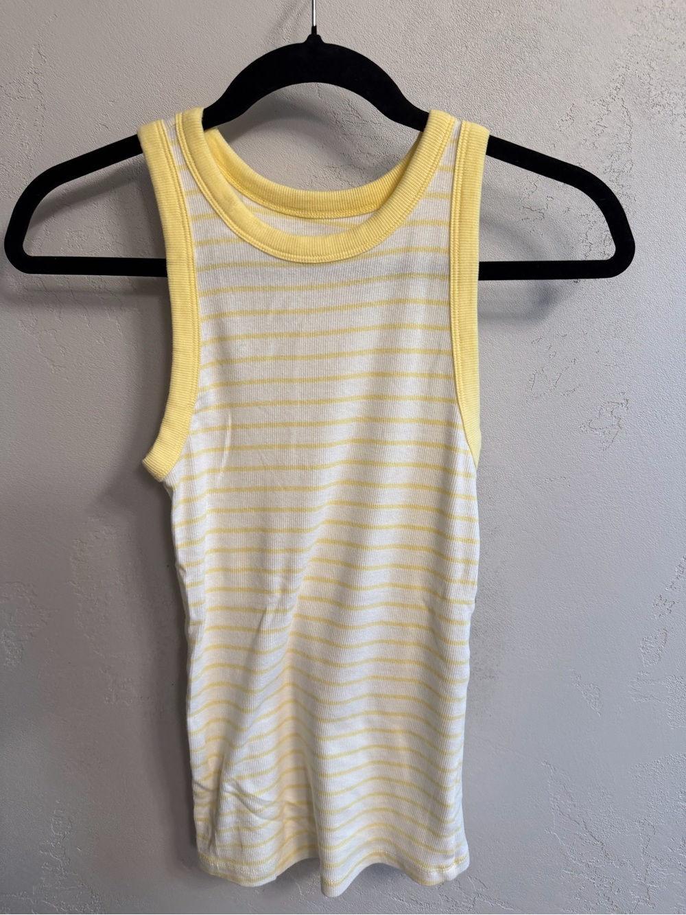 Target Yellow and White Striped Ribbed Tank Top